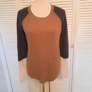 Talbots lambswool color block sweater sz medium *M6